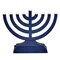 Rite Lite 6" Matte Navy Blue LED Battery Operated Hanukkah Menorah